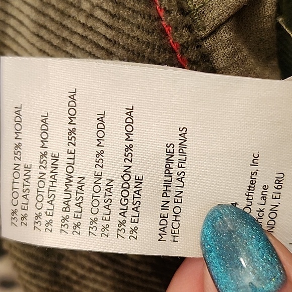 Anthropologie Maeve the Colette Corduroy Crop Olive Green Pants Sz 28 - Picture 15 of 15